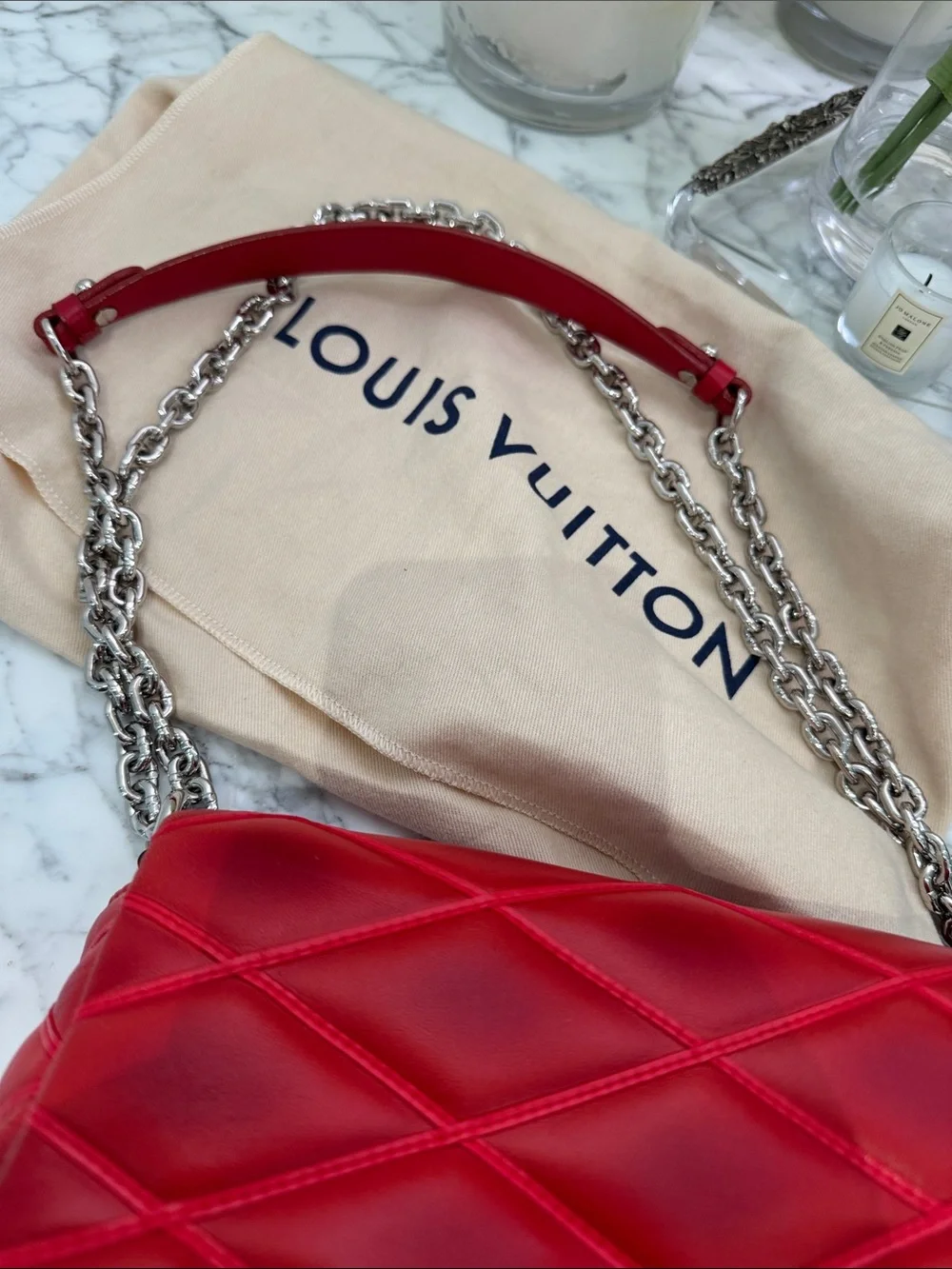 Louis Vuitton GO-14 Handbag Malletage Leather PM